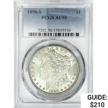 1890-S Morgan Silver Dollar PCGS AU58