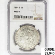 1884-S Morgan Silver Dollar NGC AU55