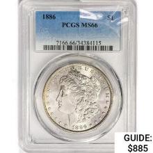 1886 Morgan Silver Dollar PCGS MS66