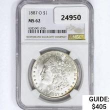 1887-O Morgan Silver Dollar NGC MS62