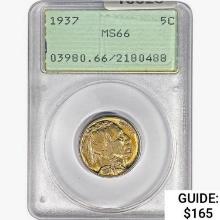 1937 Buffalo Nickel PCGS MS66