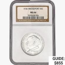 1936 Bridgeport Half Dollar NGC MS66