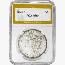1894-S Morgan Silver Dollar PGA MS64
