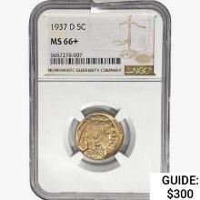 1937-D Buffalo Nickel NGC MS66+