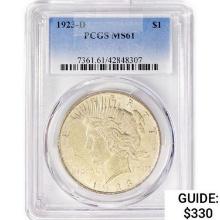 1923-D Silver Peace Dollar PCGS MS61