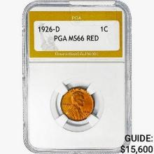 1926-D Wheat Cent PGA MS66 RED