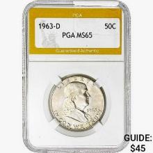 1963-D Franklin Half Dollar PGA MS65