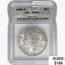 1885-O Morgan Silver Dollar ICG MS64