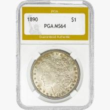 1890 Morgan Silver Dollar PGA MS64