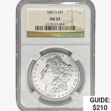 1887-S Morgan Silver Dollar NGC AU53