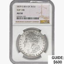 1879-S Morgan Silver Dollar NGC AU50 REV 78