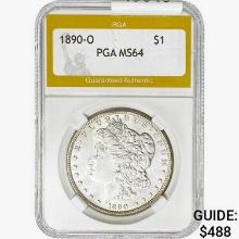 1890-O Morgan Silver Dollar PGA MS64