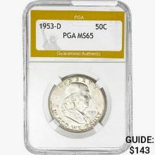 1953-D Franklin Half Dollar PGA MS65