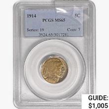 1914 Buffalo Nickel PCGS MS65