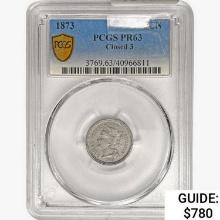 1873 Nickel Three Cent PCGS PR63 Closed 3