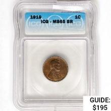 1919 Wheat Cent ICG MS65 BR