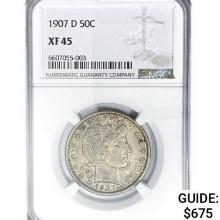 1907-D Barber Half Dollar NGC XF45