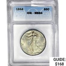 1944 Walking Liberty Half Dollar ICG MS64