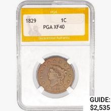 1829 Coronet Head Large Cent PGA XF40