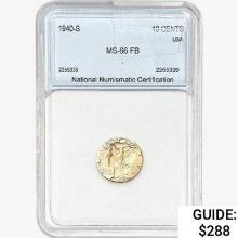 1940-S Mercury Silver Dime NNC MS66 FB