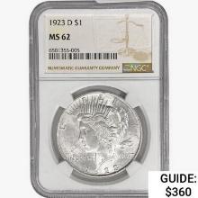 1923-D Silver Peace Dollar NGC MS62