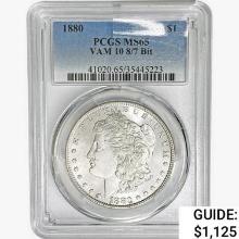 1880 Morgan Silver Dollar PCGS MS65 VAM 10 8/7 Bit