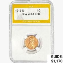 1912-D Wheat Cent PGA MS64 RED