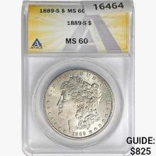 1889-S Morgan Silver Dollar ANACS MS60
