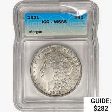 1921 Morgan Silver Dollar ICG MS65