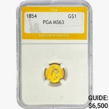 1854 Rare Gold Dollar PGA MS63