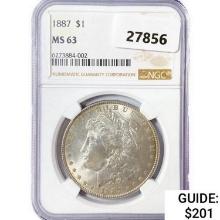 1887 Morgan Silver Dollar NGC MS63