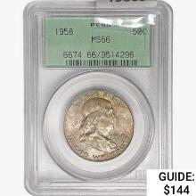 1958 Franklin Half Dollar PCGS MS66