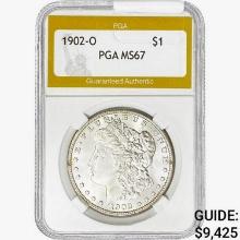 1902-O Morgan Silver Dollar PGA MS67