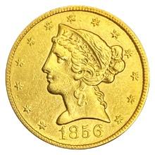 1856 $5 Gold Half Eagle