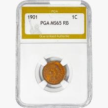 1901 Indian Head Cent PGA MS65  RB