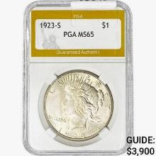 1923-S Silver Peace Dollar PGA MS65