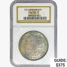 1921 Morgan Silver Dollar NGC MS65