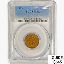 1863 Indian Head Cent PCGS MS62