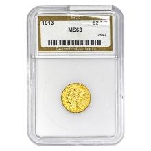 1913 $2.50 Gold Quarter Eagle NGS MS63