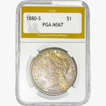 1880-O Morgan Silver Dollar PGA MS67