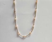 14k Gold and Freshwater Pearl Beaded Necklace