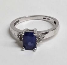 14 Gold Sapphire and Diamond Ring