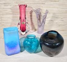 Hand Blown Art Glass Vases