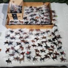 Tray Lot FULL of Fixer Upper Toy Soldiers Including Loads of Mounted, Most Are Britains, Johillco,