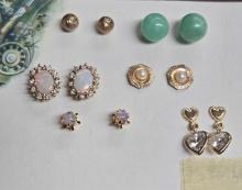 5 Pair 14k Gold Stud Earrings