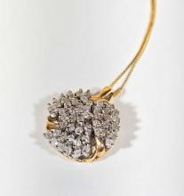 14k Gold Diamond Pendant Necklace