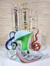 Collection of Art Glass and Glass Galileo Thermometers
