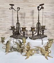 3 Pair of Candleholders Incl. Dragons & Arts & Crafts