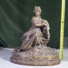 Seated Victiorian Woman Brass Door Stop