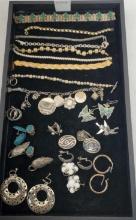 Tray Lot Of Sterling Silver Jewelry